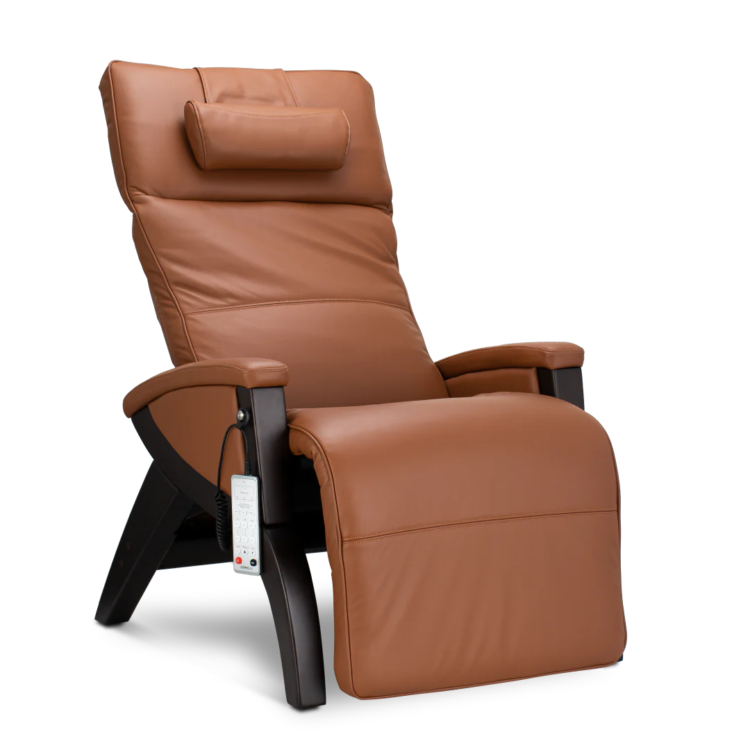 Svago Newton Zero Gravity Recliner-Massage Chair-Svago-Svago Newton Zero Gravity Recliner Tan and Dark Walnut-New Braunfels Mattress Company