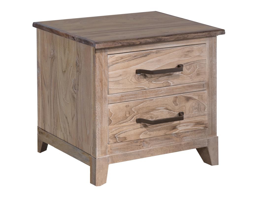 White Teak Nightstand-Nightstand-New Braunfels Mattress Company-New Braunfels Mattress Company