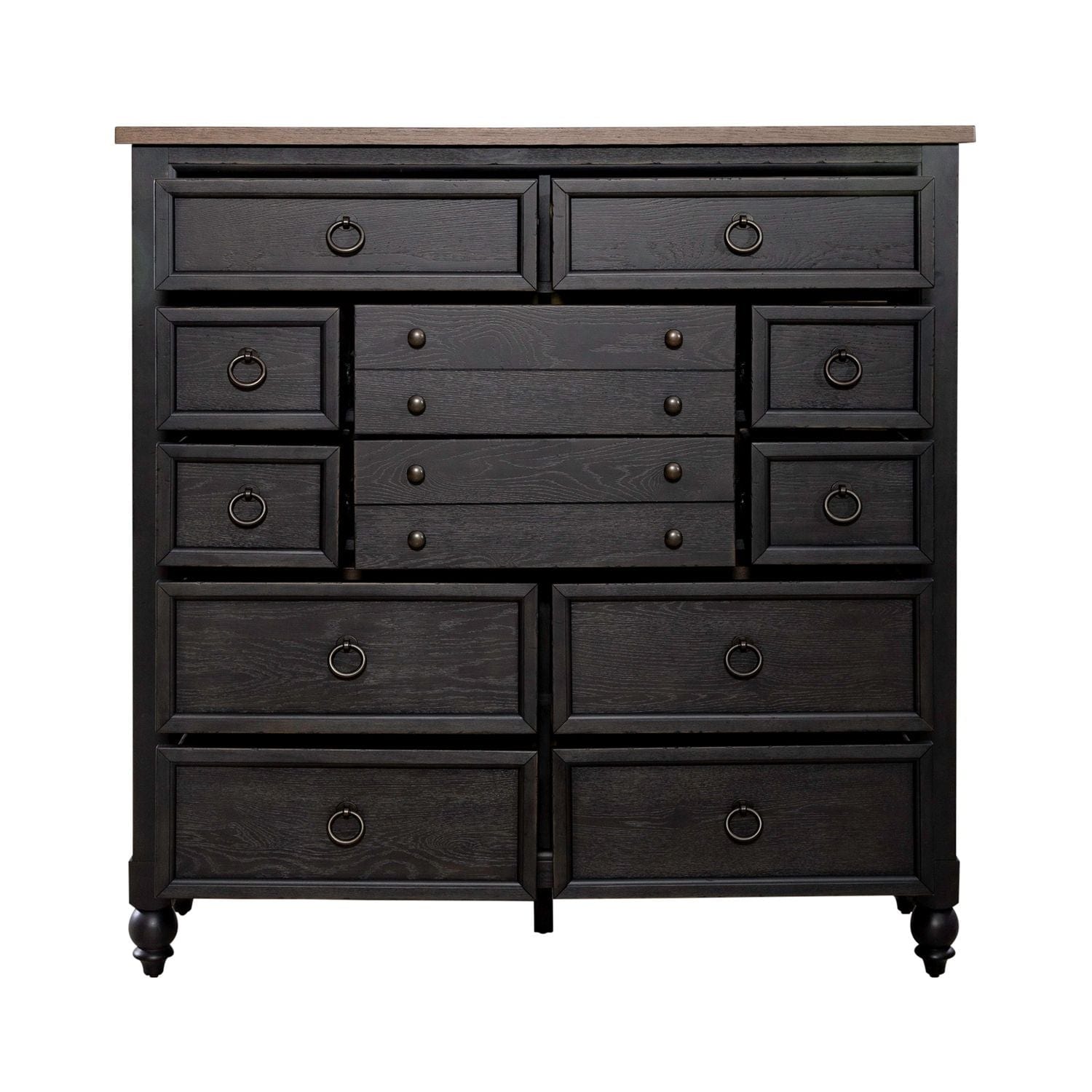 Americana Farmhouse Black Chesser-chest-Liberty Furniture-New Braunfels Mattress Company