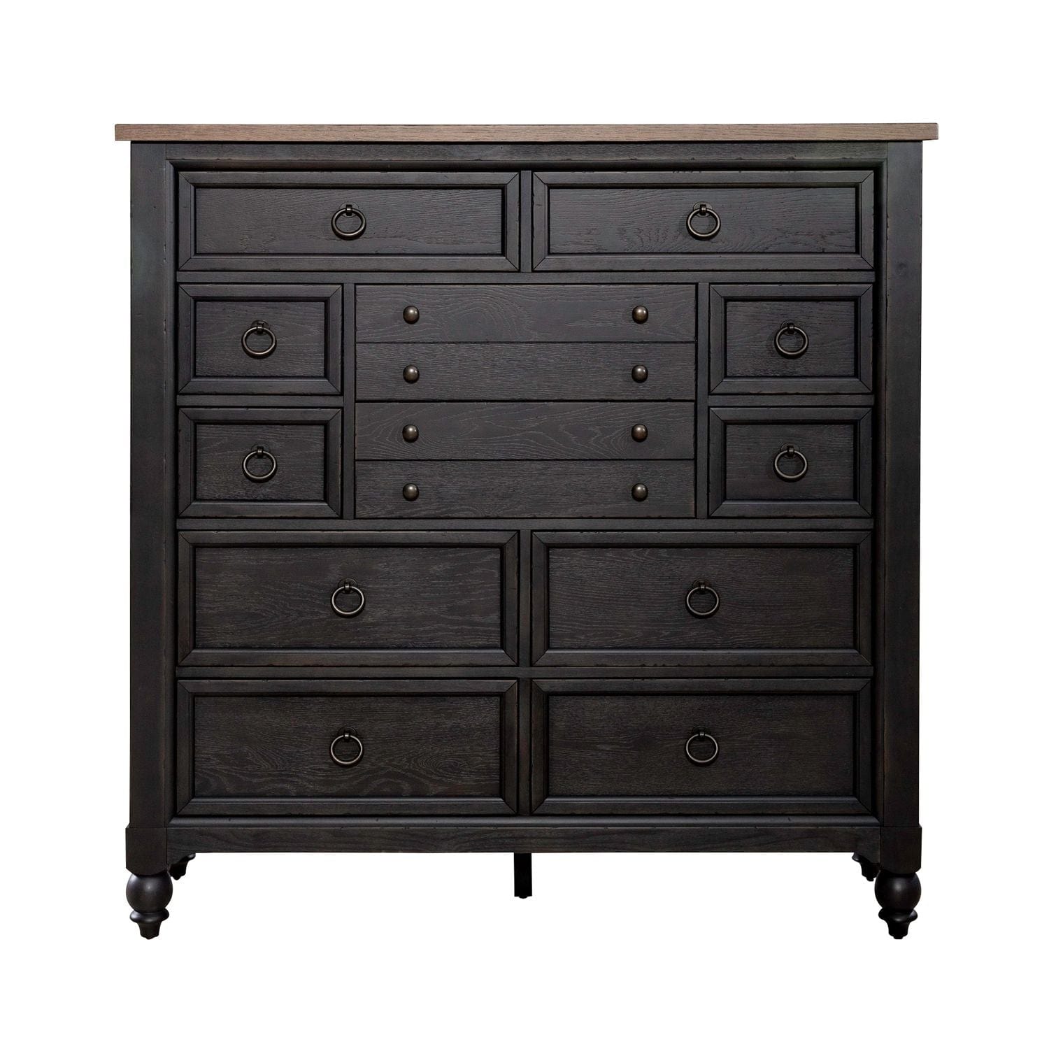 Americana Farmhouse Black Chesser-chest-Liberty Furniture-New Braunfels Mattress Company
