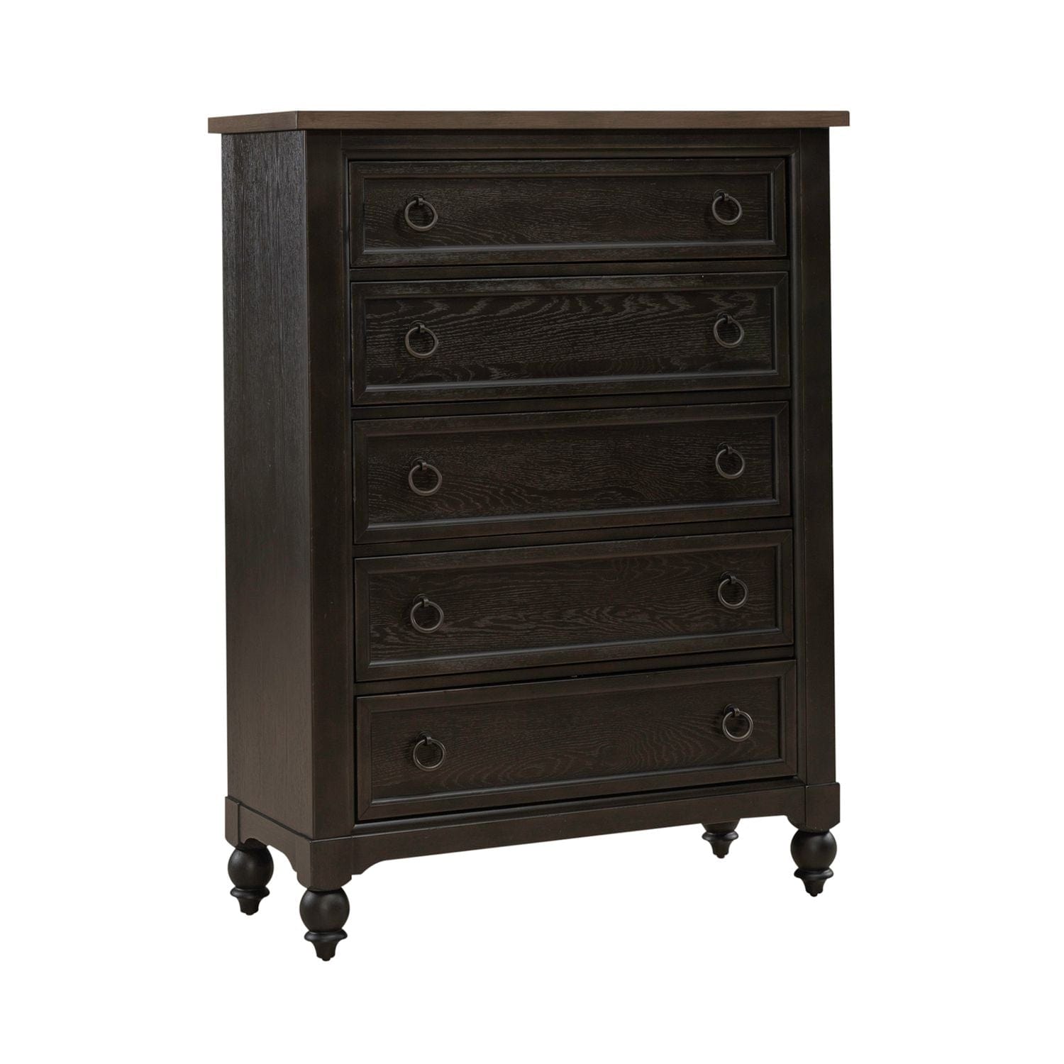 Americana Farmhouse Black Chest-chest-Liberty Furniture-New Braunfels Mattress Company