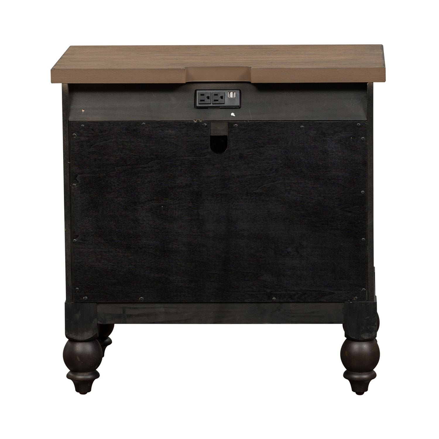 Americana Farmhouse Black Nightstand-Nightstand-Liberty Furniture-New Braunfels Mattress Company