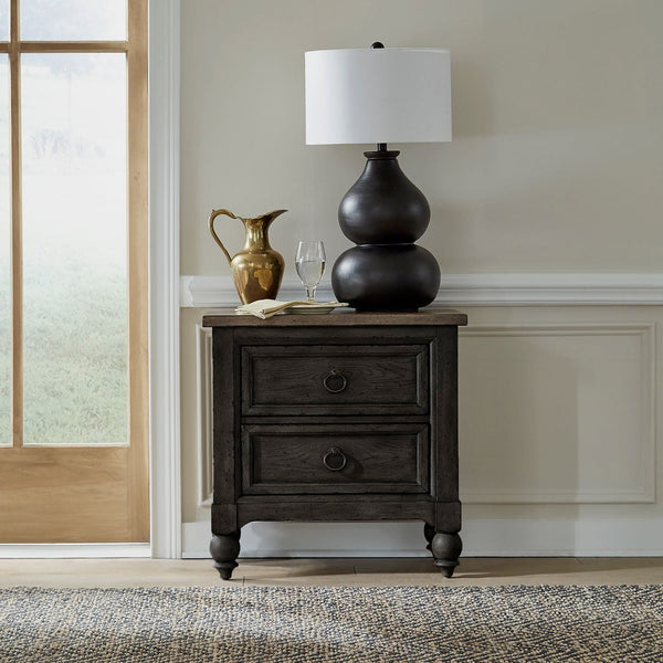 Americana Farmhouse Black Nightstand