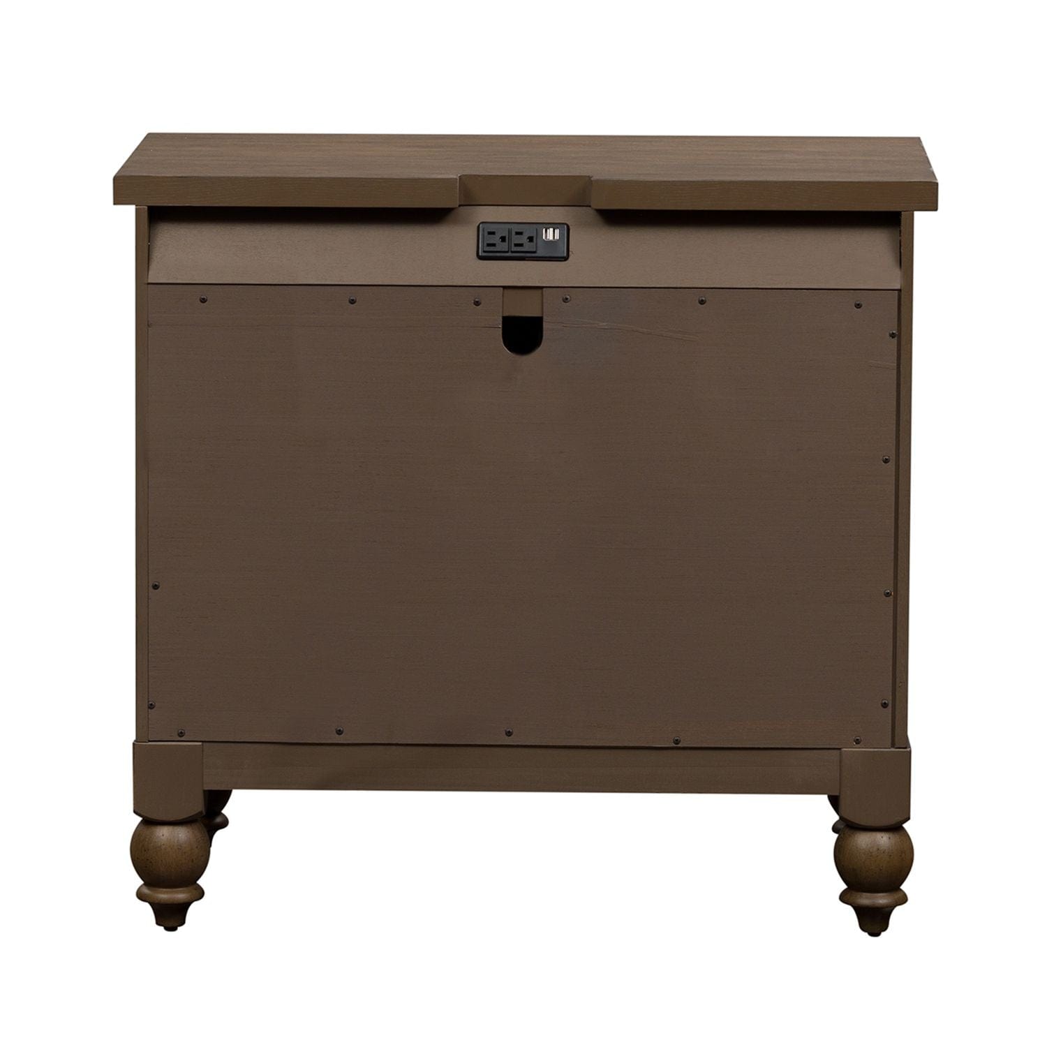 Americana Farmhouse Brown Bedside Chest-Nightstand-Liberty Furniture-New Braunfels Mattress Company