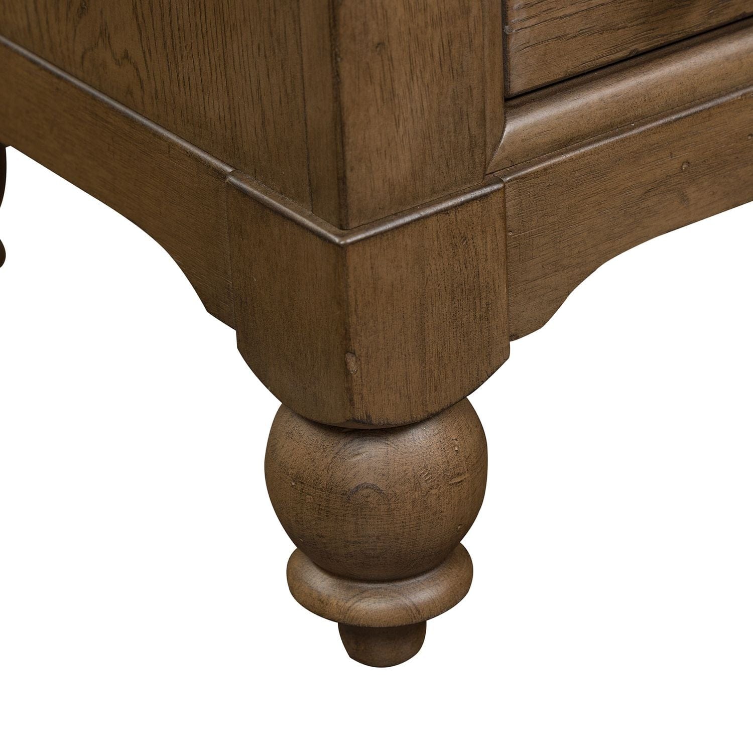 Americana Farmhouse Brown Bedside Chest-Nightstand-Liberty Furniture-New Braunfels Mattress Company