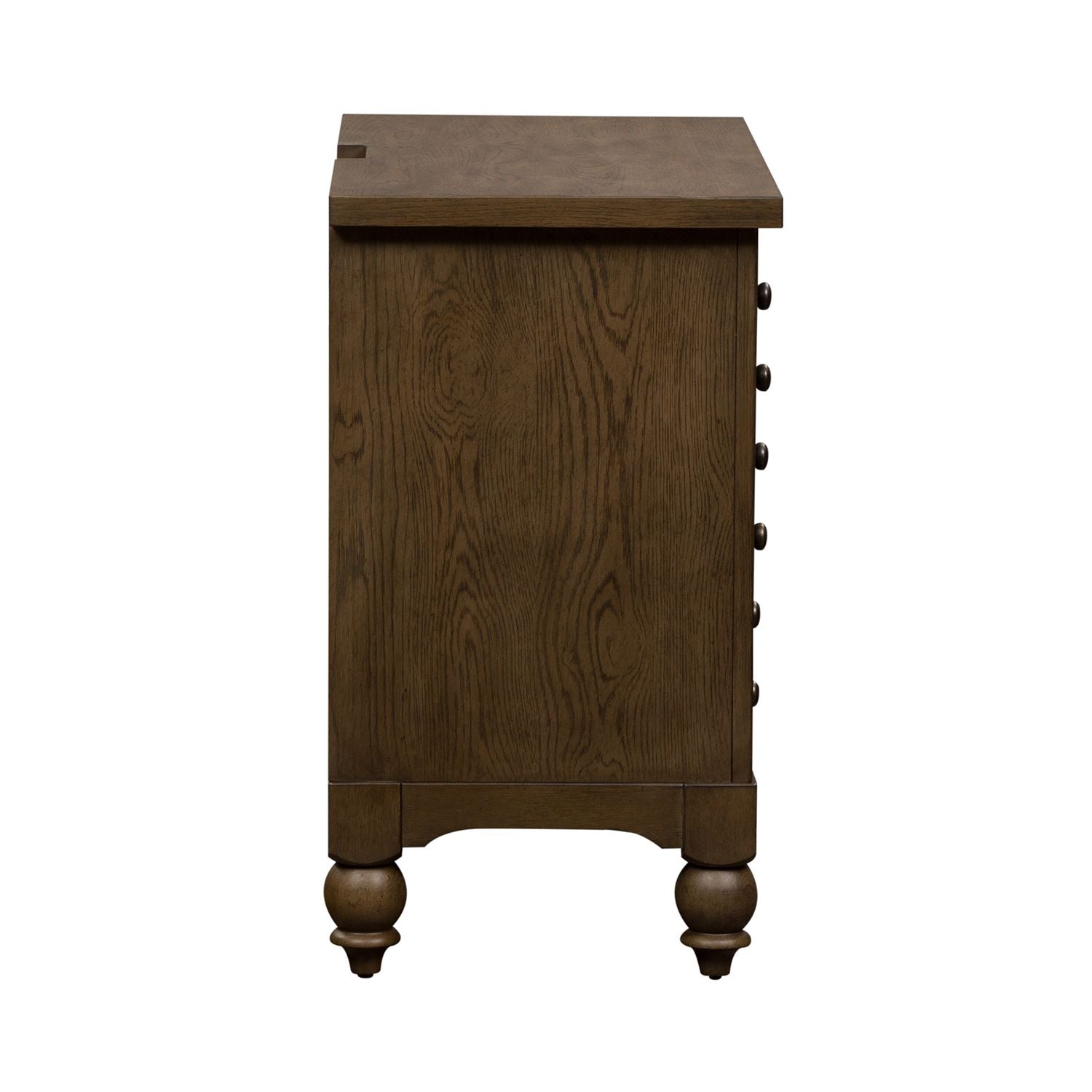 Americana Farmhouse Brown Bedside Chest-Nightstand-Liberty Furniture-New Braunfels Mattress Company