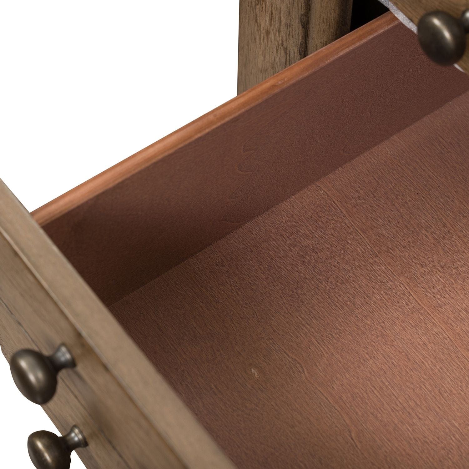 Americana Farmhouse Brown Bedside Chest-Nightstand-Liberty Furniture-New Braunfels Mattress Company