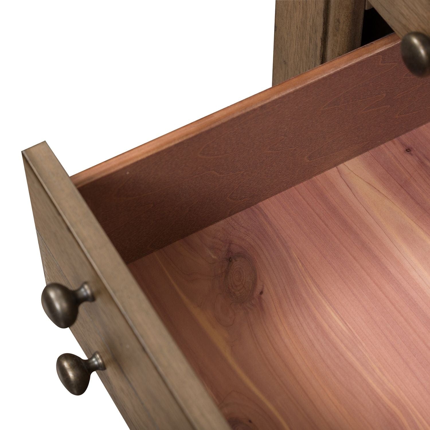 Americana Farmhouse Brown Bedside Chest-Nightstand-Liberty Furniture-New Braunfels Mattress Company