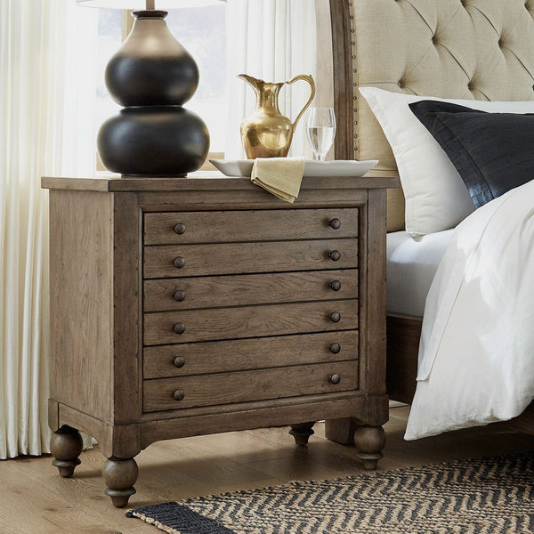 Americana Farmhouse Brown Bedside Chest