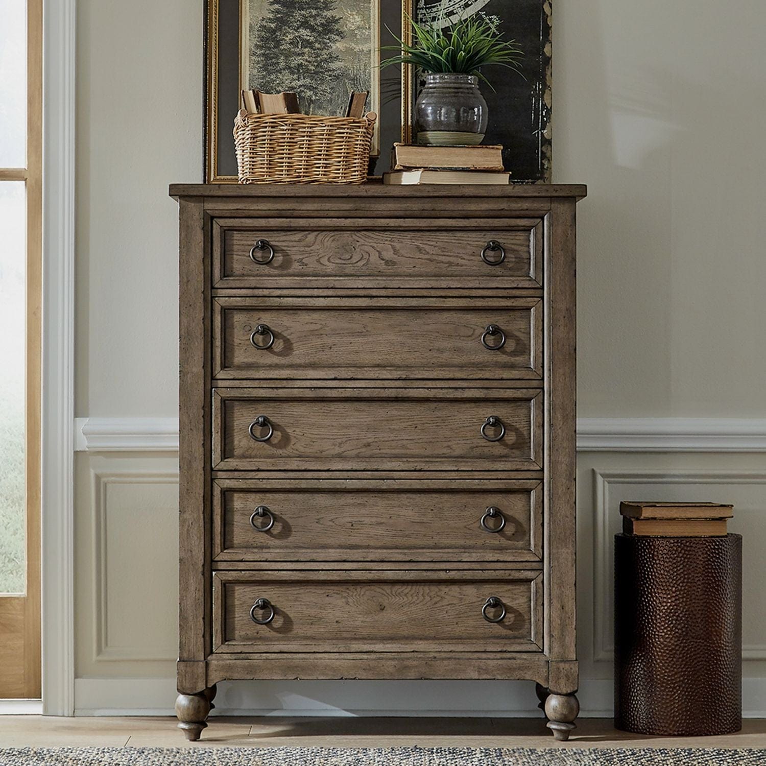 Americana Farmhouse Brown Chest-chest-Liberty Furniture-New Braunfels Mattress Company
