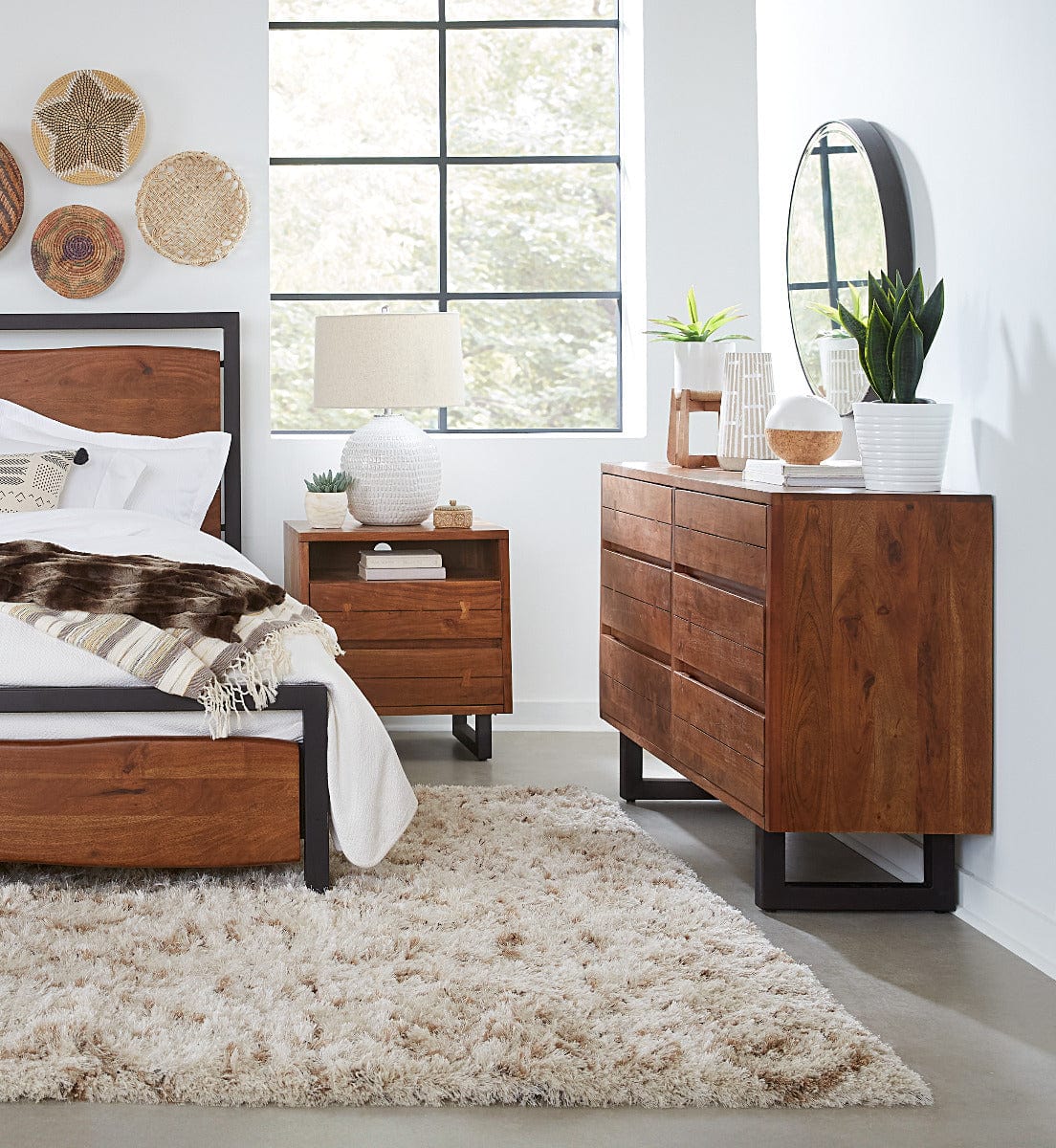 Aspen Walnut Nighstand-Nightstand-Home Trends & Design-New Braunfels Mattress Company