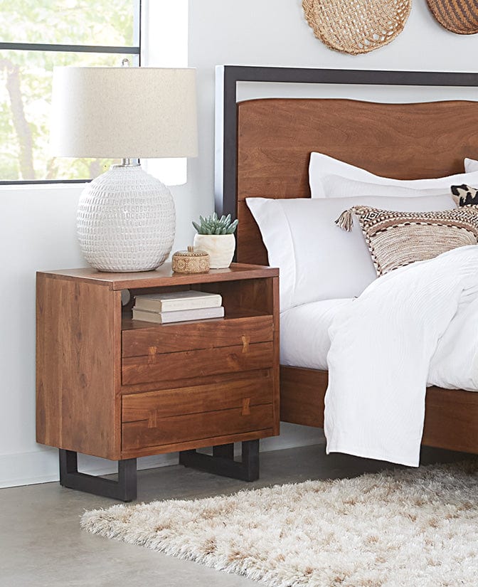 Aspen Walnut Nighstand-Nightstand-Home Trends & Design-New Braunfels Mattress Company