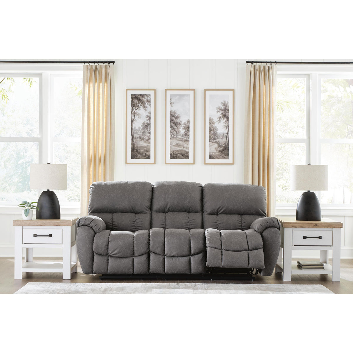 Signature Design by Ashley Bakerstein PC1250315 Power Recliner Sofa with Adjustable Headrest