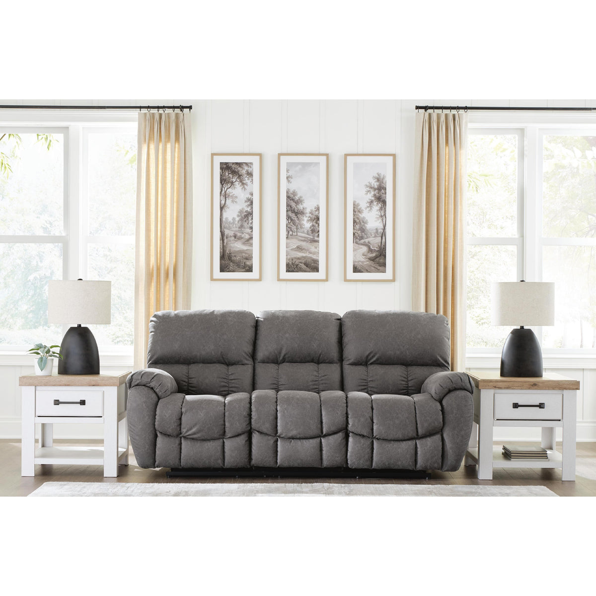Signature Design by Ashley Bakerstein PC1250315 Power Recliner Sofa with Adjustable Headrest