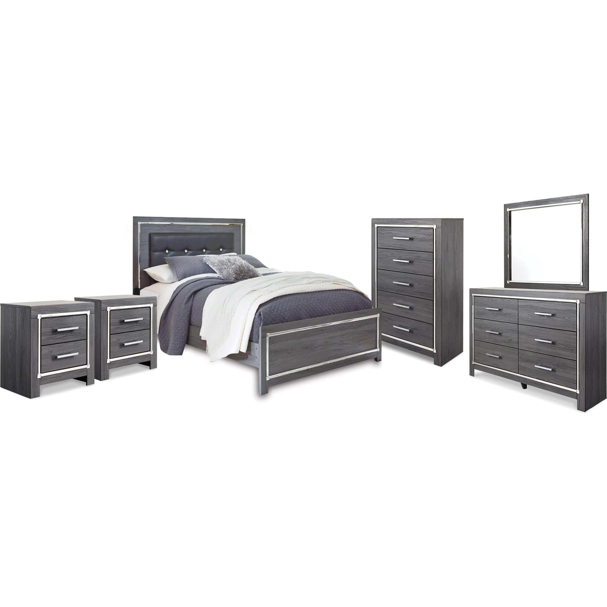 Signature Design by Ashley Lodanna B214B49 8 pc Queen Panel Bedroom Set