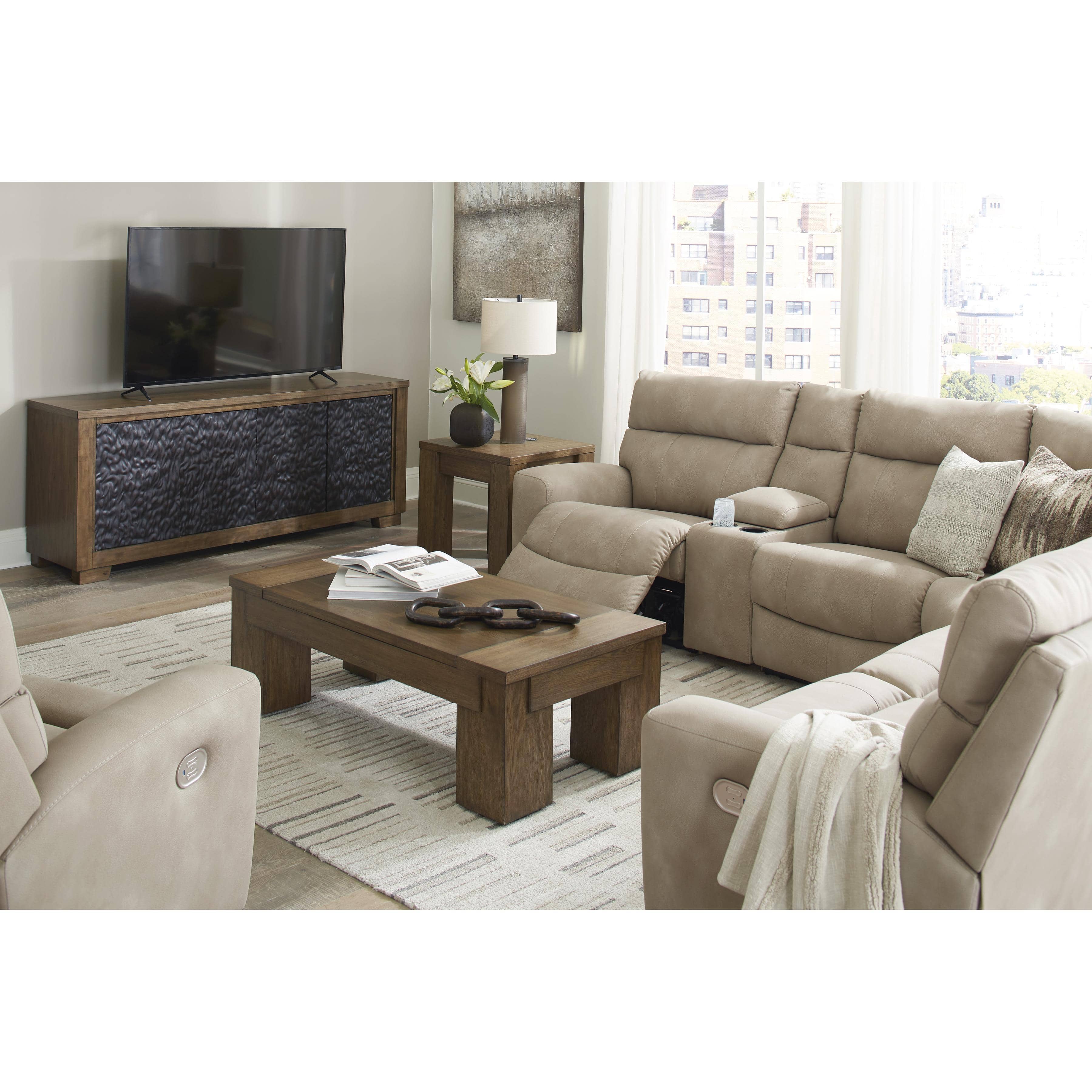 Signature Design by Ashley Next Gen DuraPella Power Leather Look Recliner