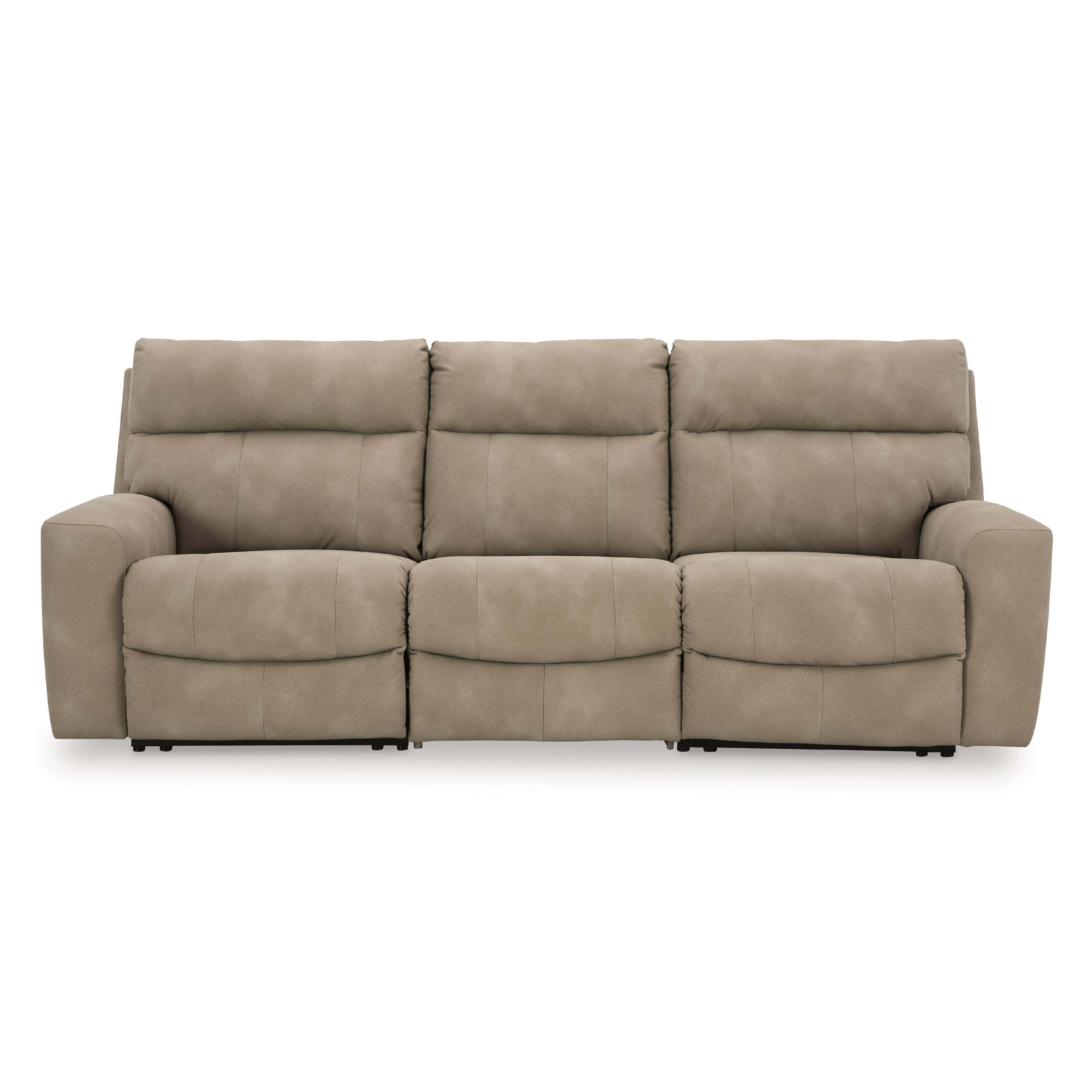 Sand Signature Design by Ashley Next Gen DuraPella Power Reclining Leather Look 3 pc Sectional