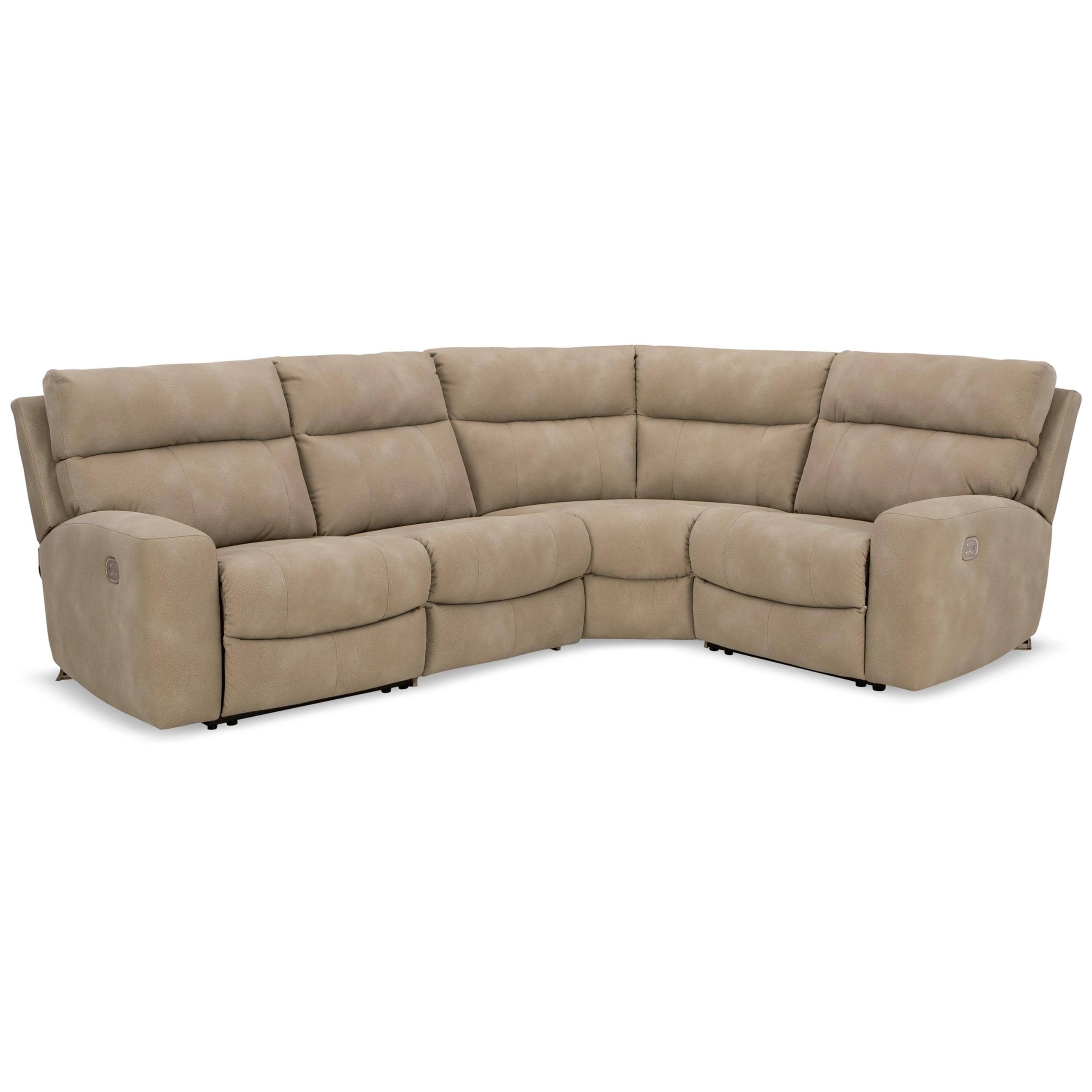 Sand Signature Design by Ashley Next Gen DuraPella Power Reclining Leather Look 4 pc Sectional