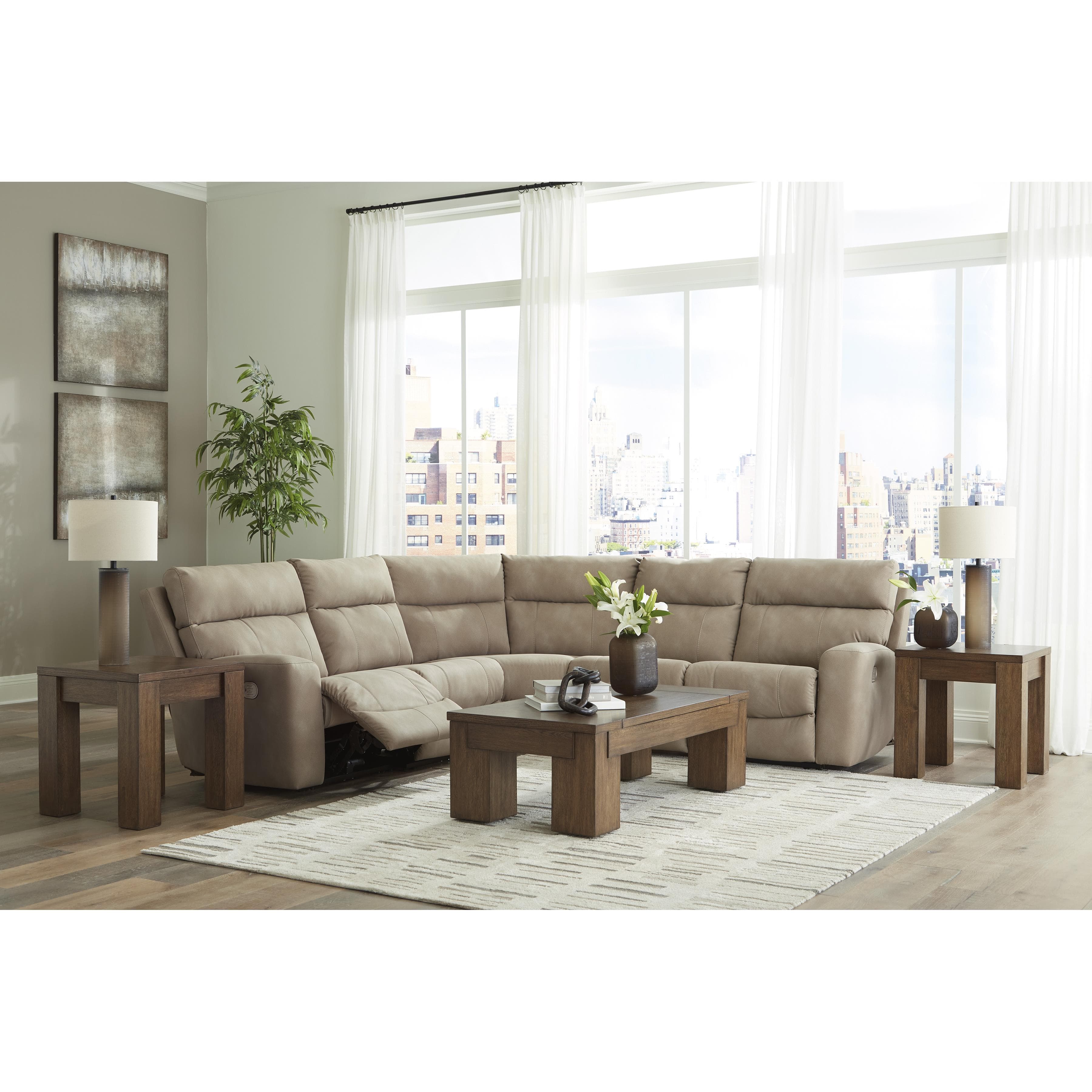 Signature Design by Ashley Next Gen DuraPella Power Reclining Leather Look 5 pc Sectional