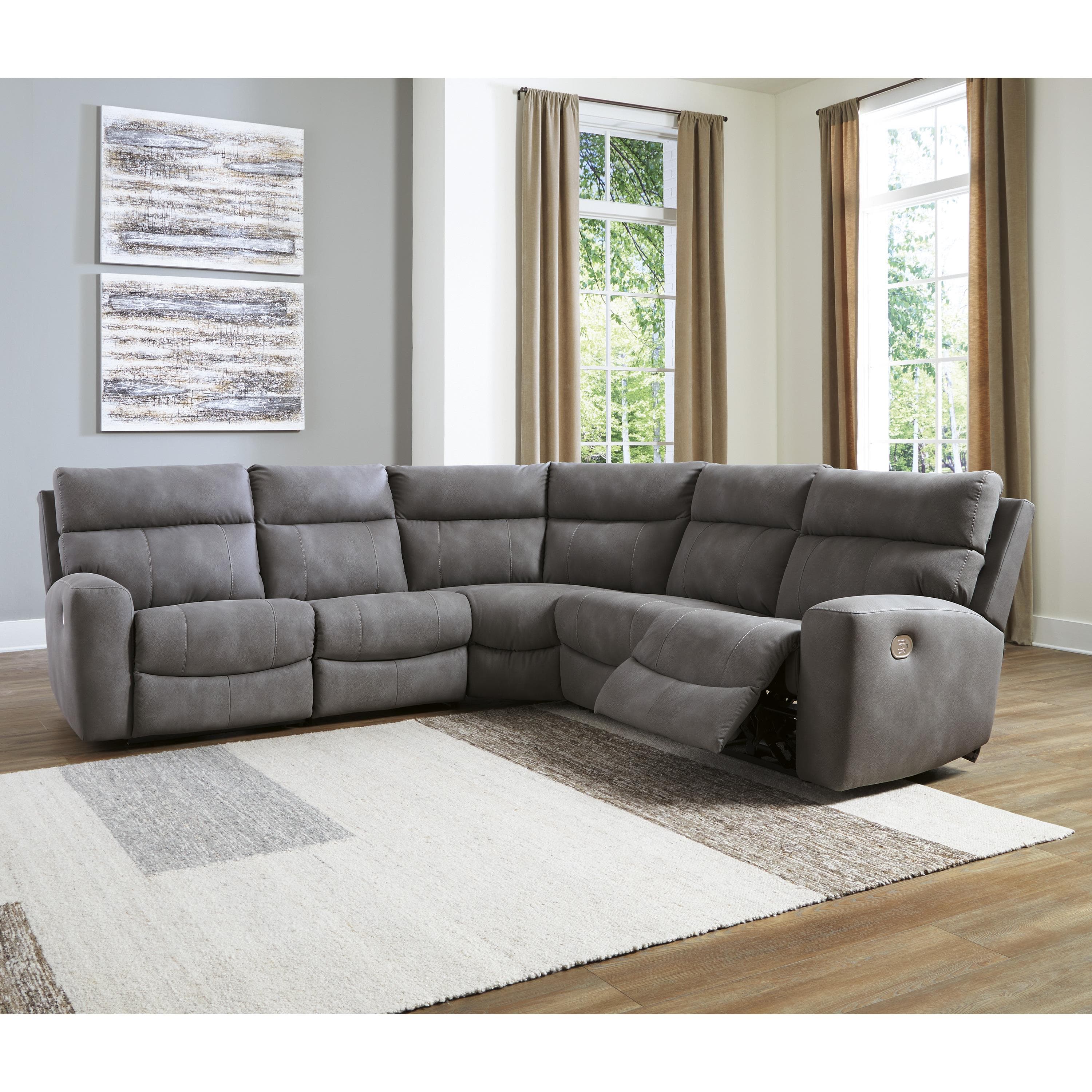 Signature Design by Ashley Next Gen DuraPella Power Reclining Leather Look 5 pc Sectional