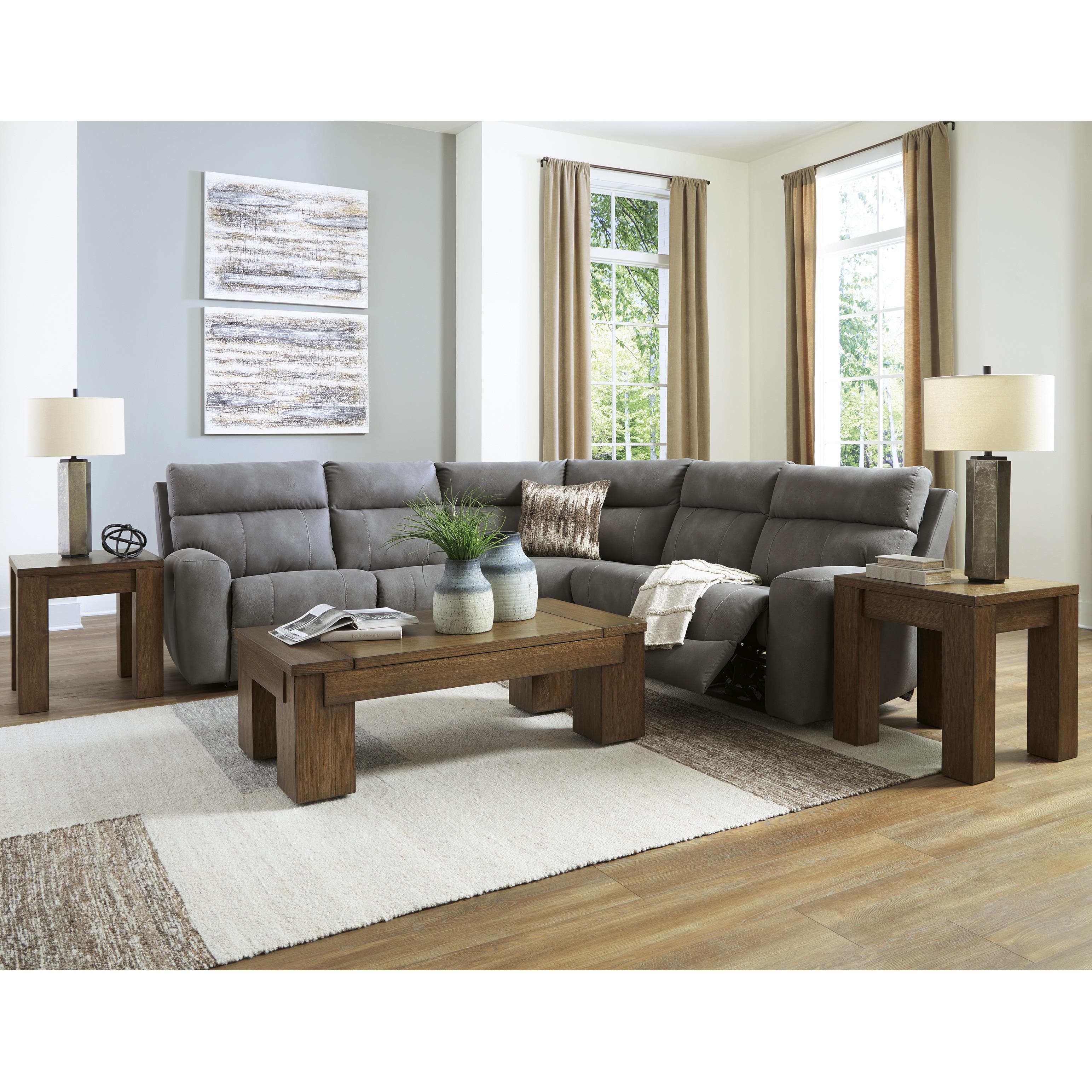Signature Design by Ashley Next Gen DuraPella Power Reclining Leather Look 5 pc Sectional