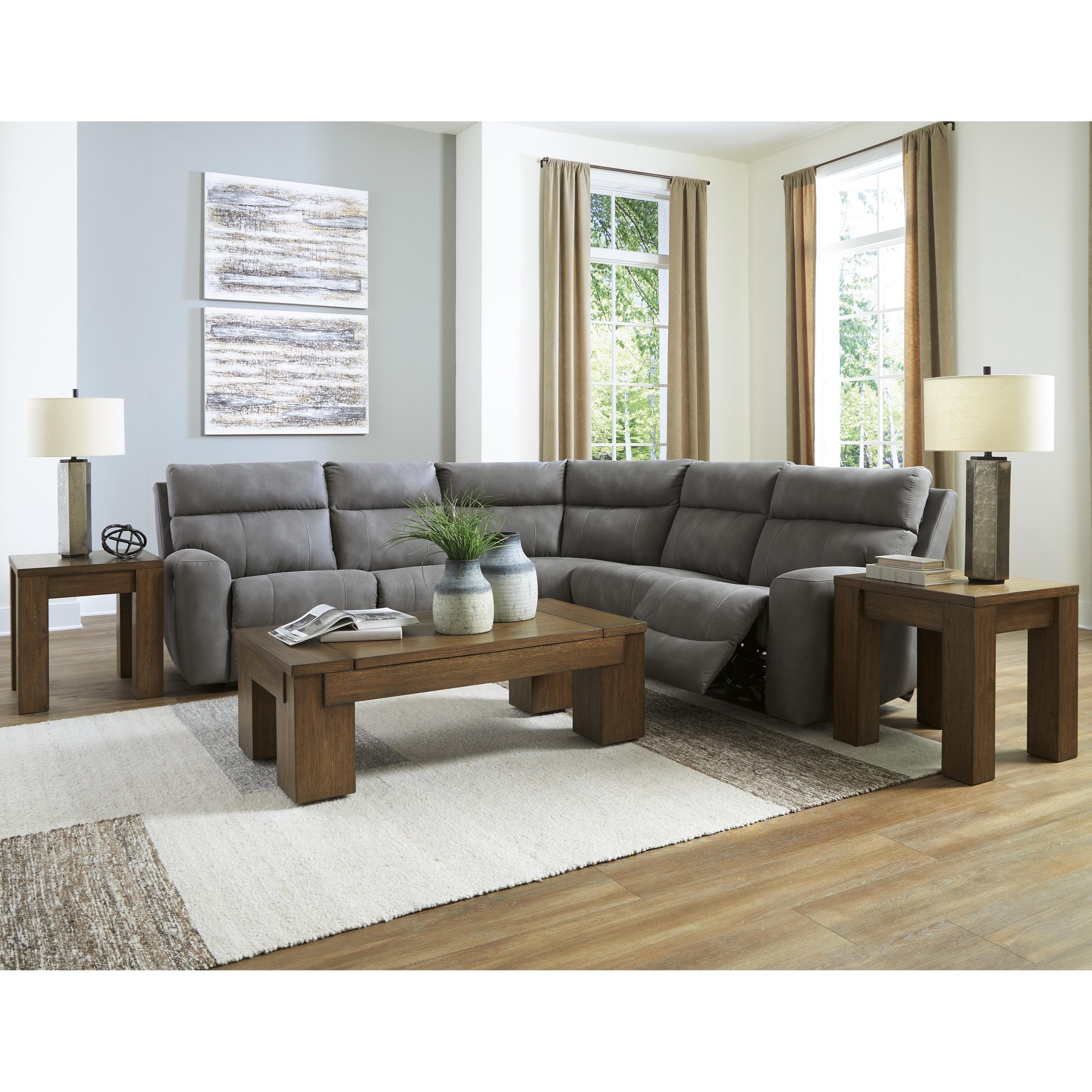 Signature Design by Ashley Next Gen DuraPella Power Reclining Leather Look 5 pc Sectional