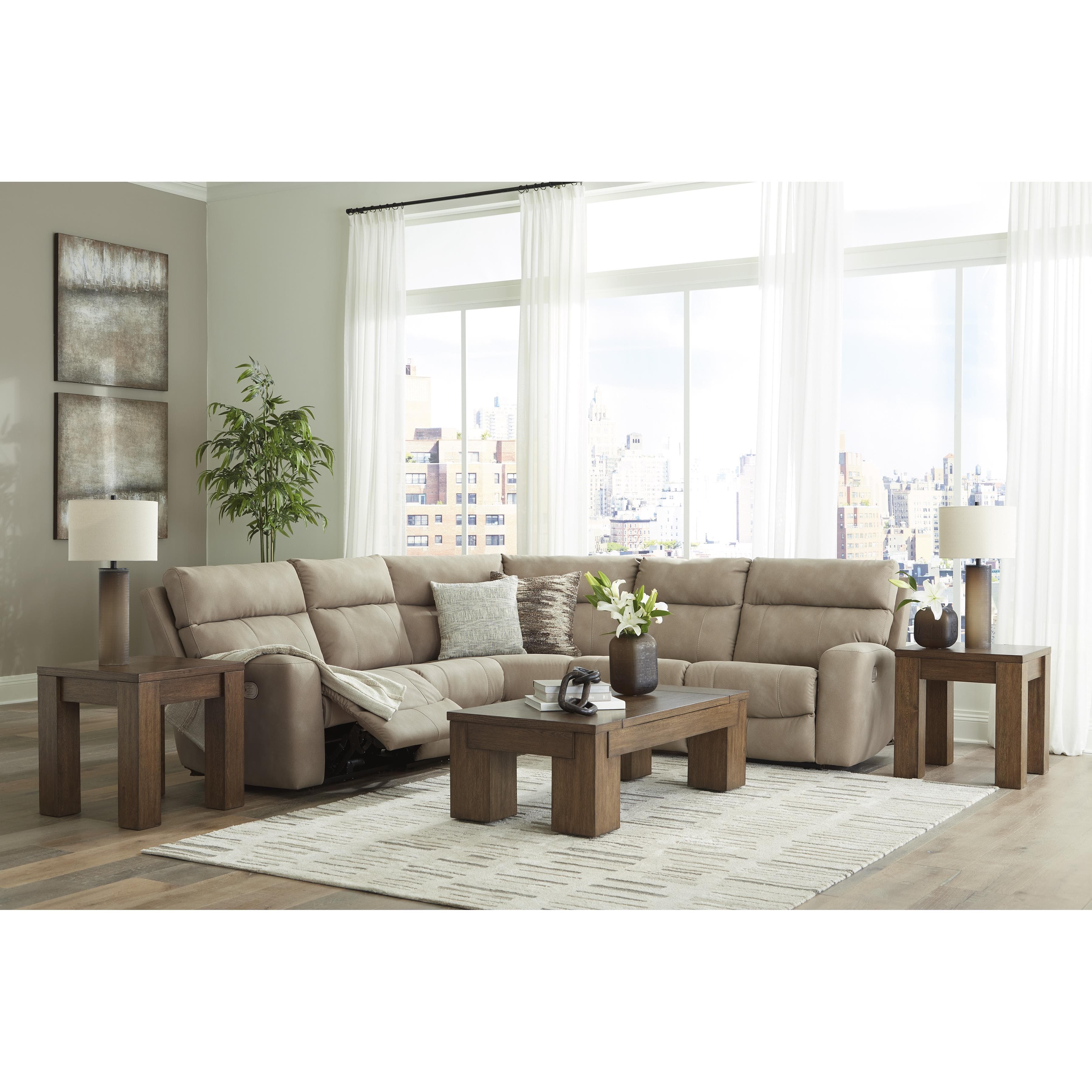 Signature Design by Ashley Next Gen DuraPella Power Reclining Leather Look 5 pc Sectional