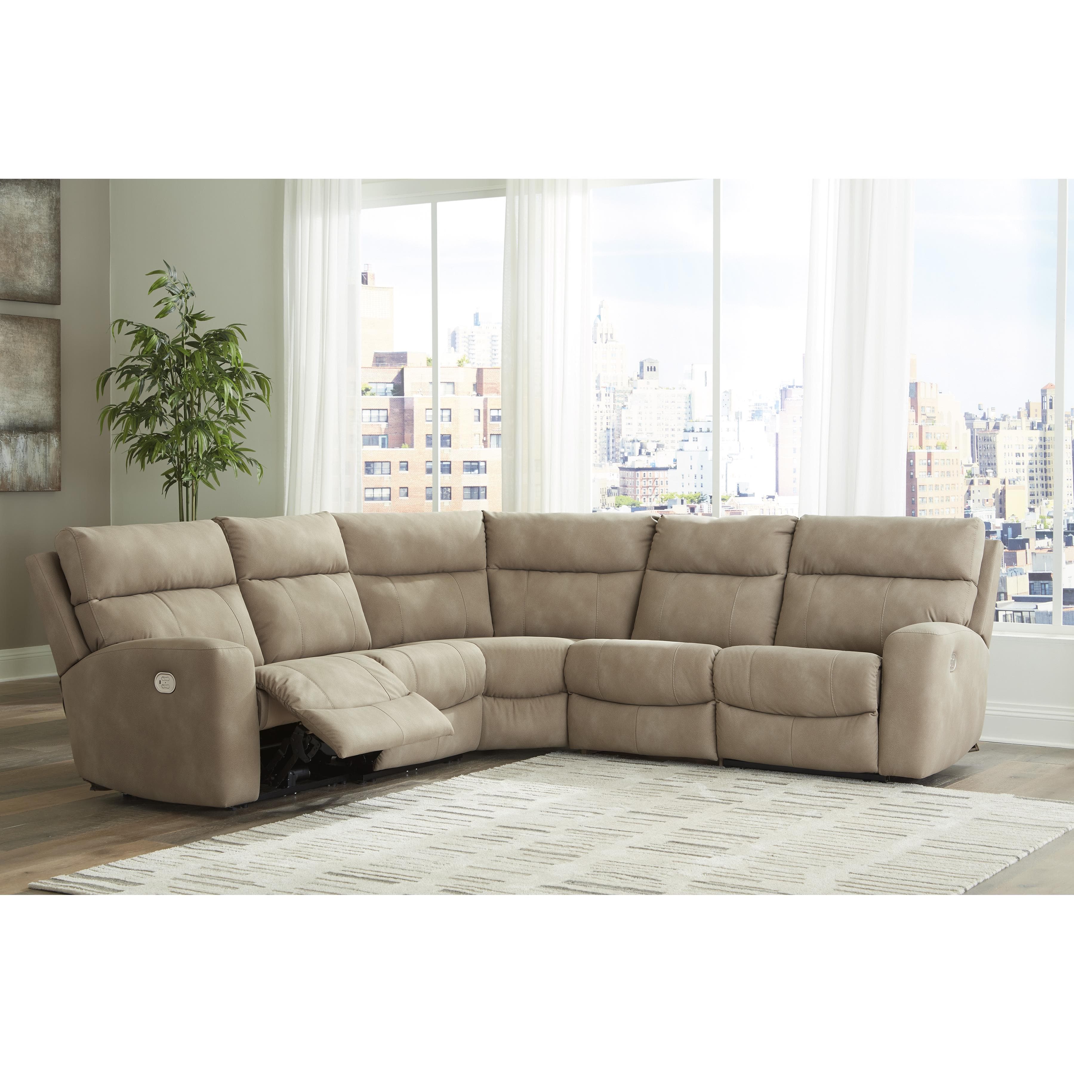 Signature Design by Ashley Next Gen DuraPella Power Reclining Leather Look 5 pc Sectional