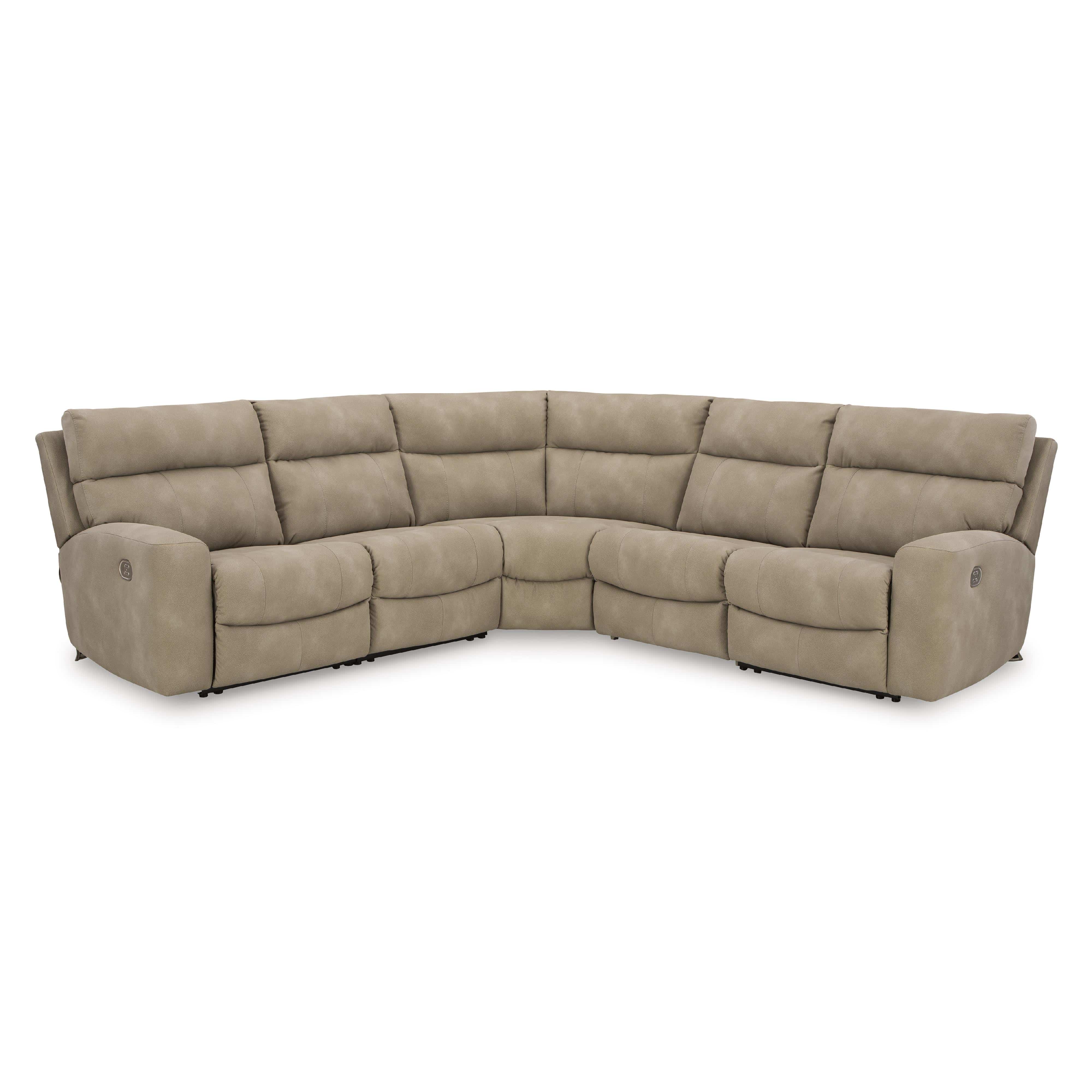Sand Signature Design by Ashley Next Gen DuraPella Power Reclining Leather Look 5 pc Sectional