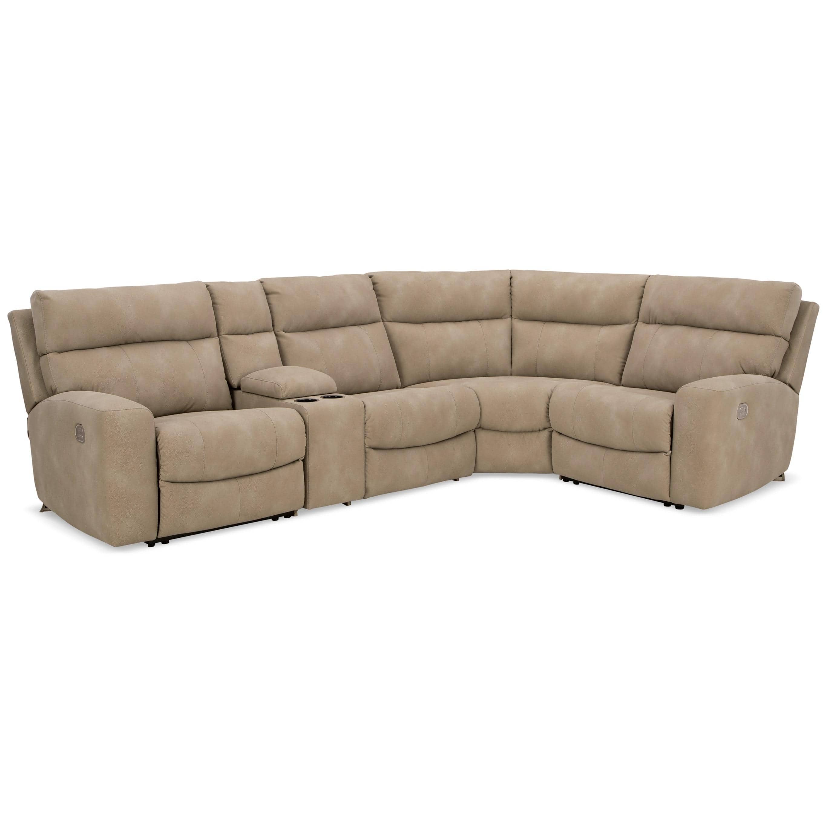 Sand Signature Design by Ashley Next Gen DuraPella Power Reclining Leather Look 5 pc Sectional