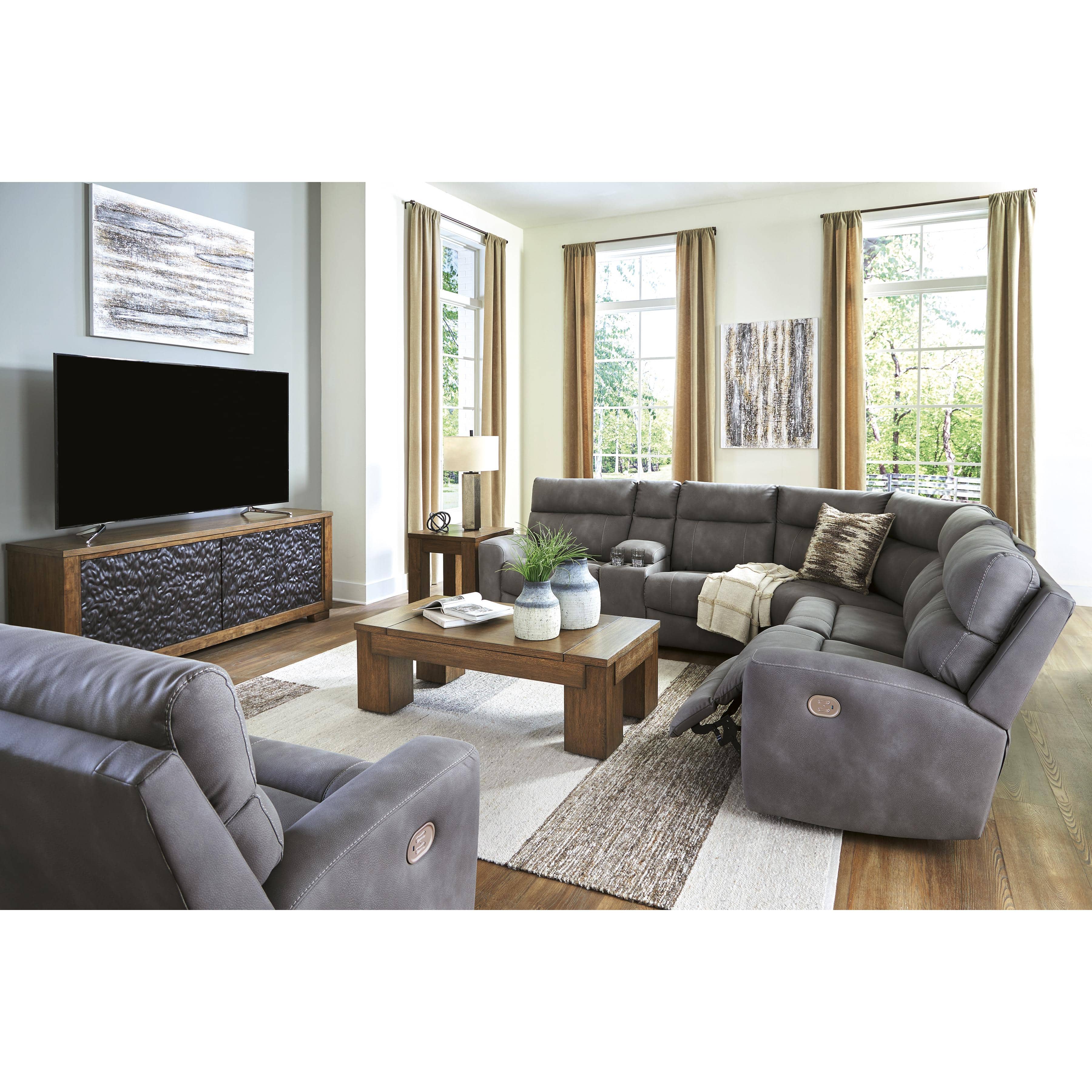 Signature Design by Ashley Next Gen DuraPella Power Reclining Leather Look 6 pc Sectional