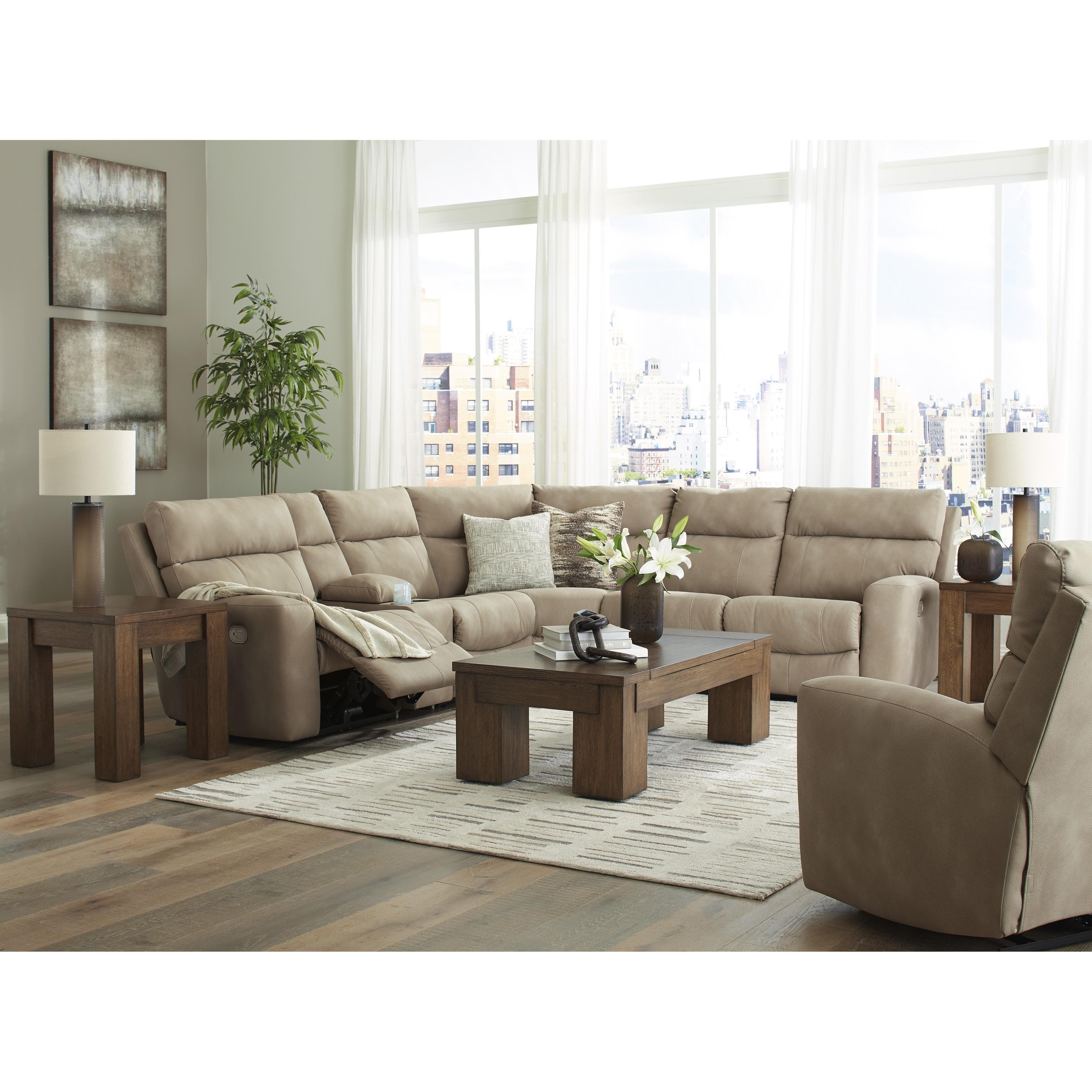 Signature Design by Ashley Next Gen DuraPella Power Reclining Leather Look 6 pc Sectional