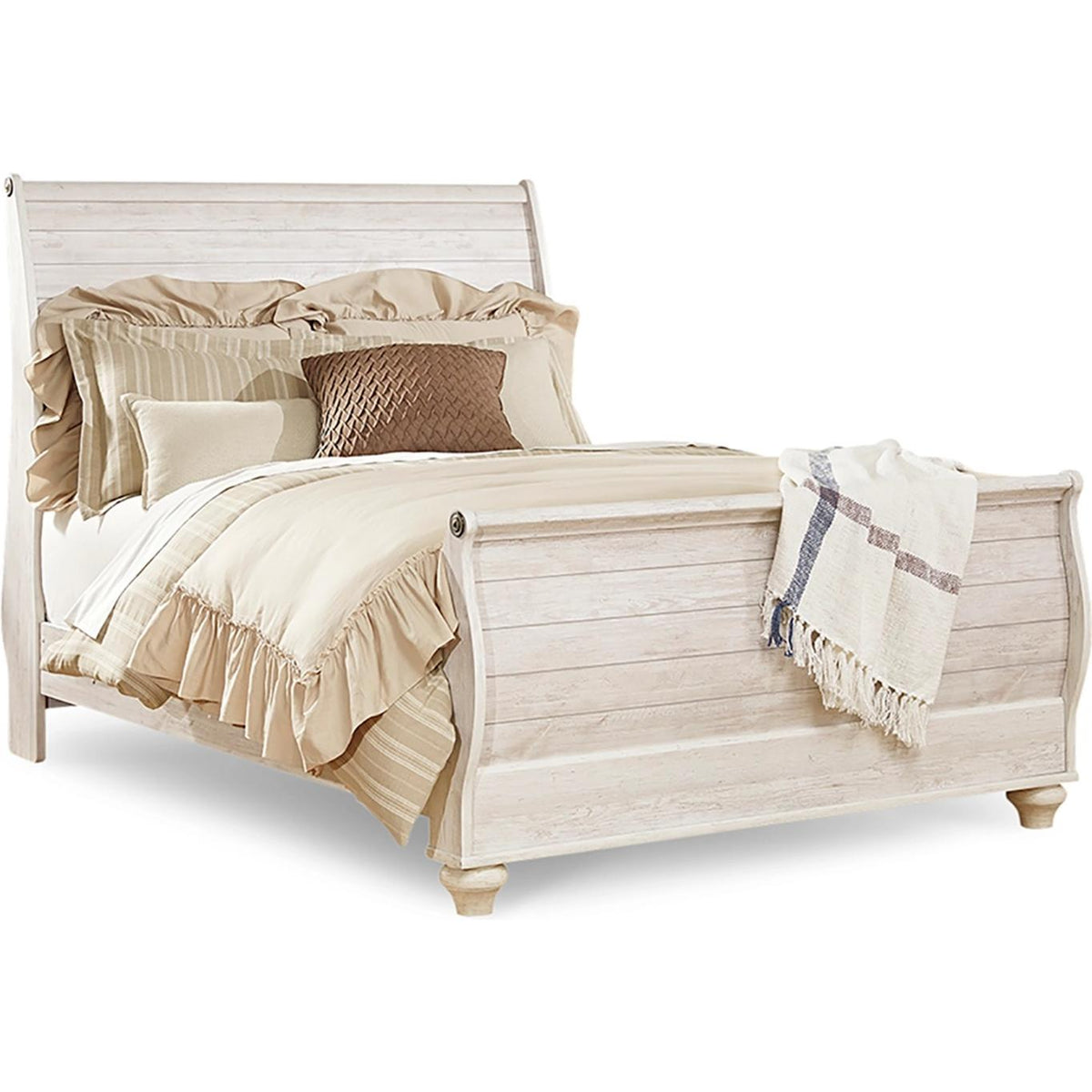 Signature Design by Ashley Willowton B267B57 7 pc Queen Sleigh Bedroom Set