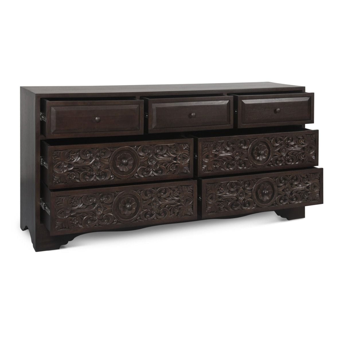 Taj Vintage Brown Dresser With Plinth Base-Dresser-Home Trends & Design-New Braunfels Mattress Company