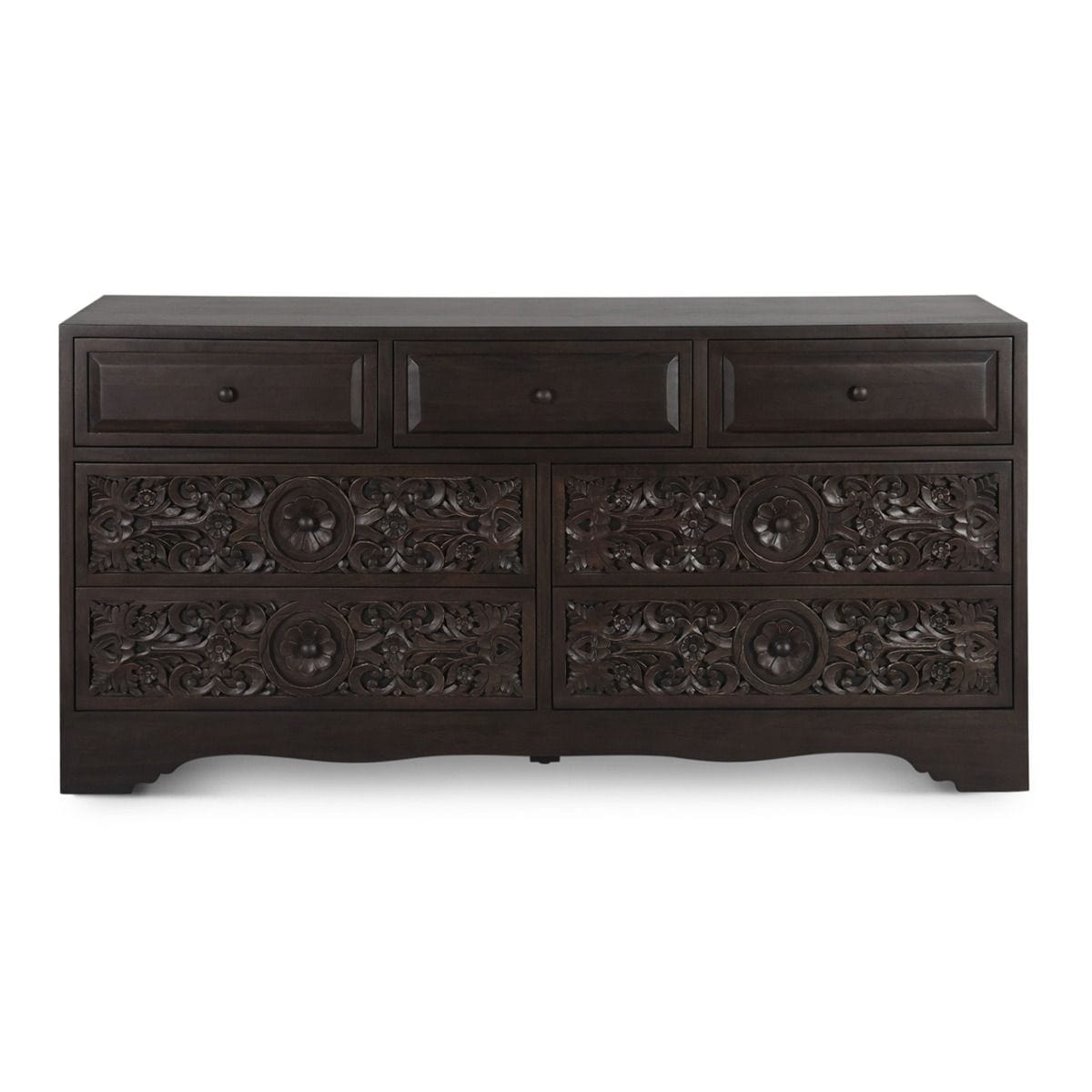 Taj Vintage Brown Dresser With Plinth Base-Dresser-Home Trends & Design-New Braunfels Mattress Company