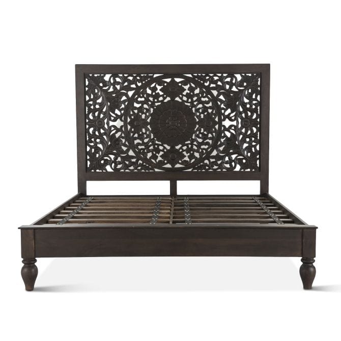 Taj Vintage Brown King Bed-Bed-Home Trends & Design-New Braunfels Mattress Company