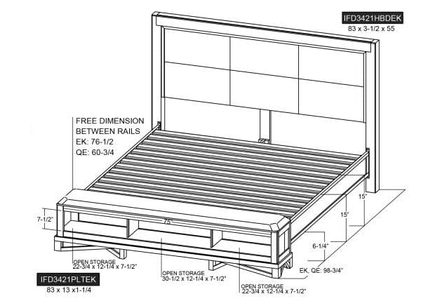 Walnut Bed-Bed-International Furniture Direct-New Braunfels Mattress Company