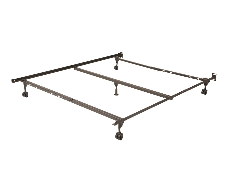 Heavy Duty Insta-Lock Queen/Full/Twin Metal Bed Frame with Rollers-Frame-Malouf-Queen/Full/Twin-New Braunfels Mattress Company
